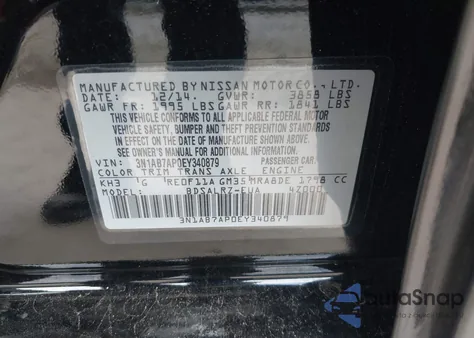 2014 Nissan Sentra Sr из США, поврежденный, VIN 3N1AB7AP0EY340879